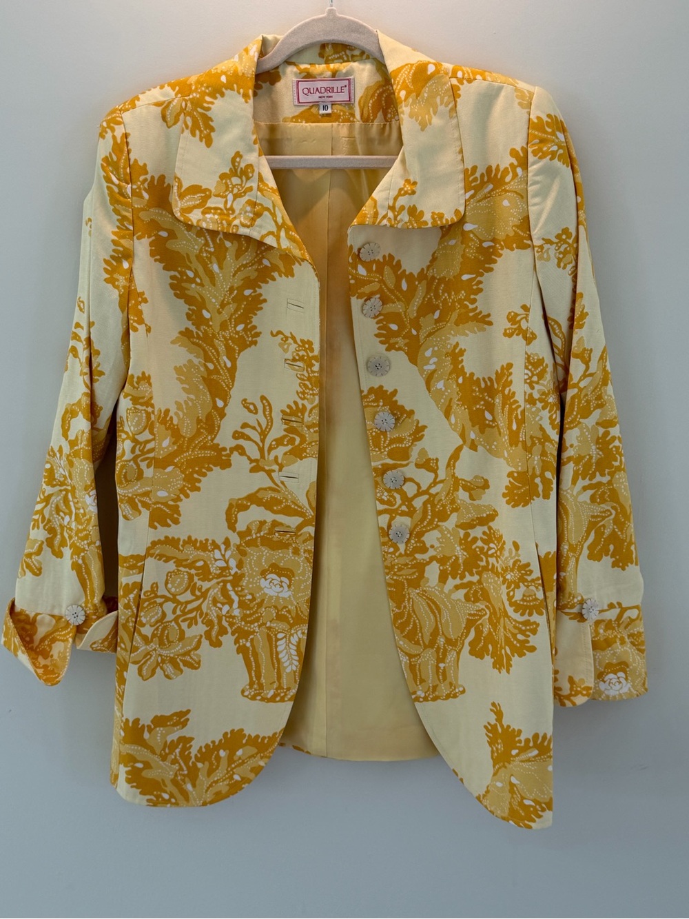 Palm Beach Yellow Floral Print Women's Blazer